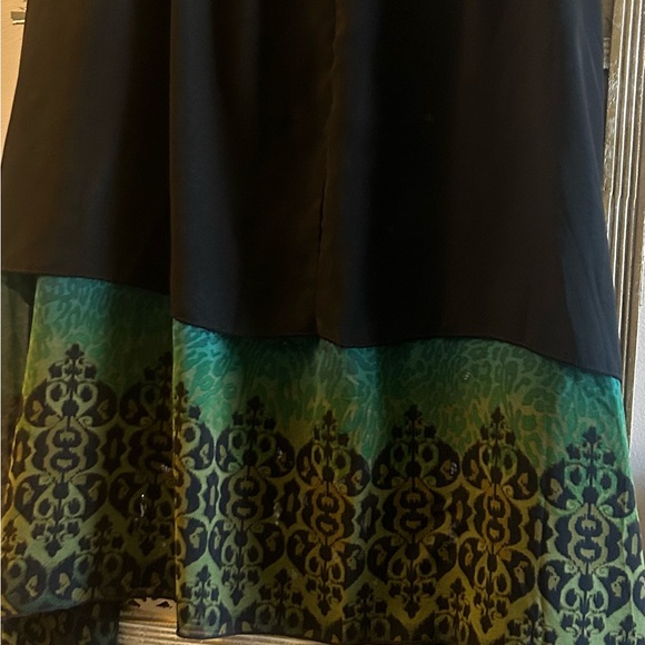 One world Blue Green Yellow maxi skirt with leopard print - Picture 6 of 7